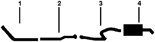 1979-80 Dodge Colt Single Exhaust System diagram