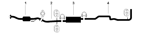 1983-85 Ford Escort 4 Cyl 1.6L Engine Single Exhaust System diagram