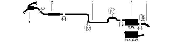 1983 Ford Ranger 4 Cyl 2.0L 2.3L Engine Single Exhaust System diagram