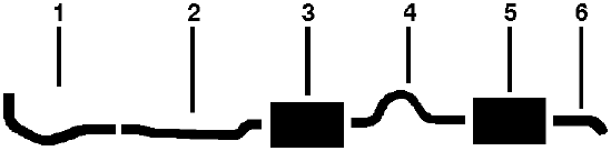 1985-86 Ford LTD 6 Cyl 3.8L Engine Single Exhaust System diagram