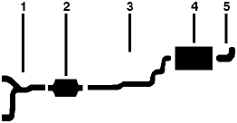 1978-79 Mercury Bobcat 6 Cyl 2.8L Engine Single Exhaust System diagram