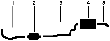 1978-79 Ford Pinto 4 Cyl 2.3L Engine Single Exhaust System (2.3L Exc. Station Wagon) diagram