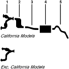 1981-82 Ford Fairmont 8 Cyl 4.2L Engine Single Exhaust System diagram
