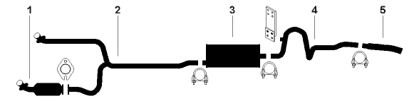 1975 Ford Country Squire LTD 8 Cyl Engine Single Exhaust System (351 400 Engines ALL Models With ONE Converter) diagram