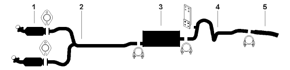 1976 Ford Country Squire LTD 8 Cyl Engine Single Exhaust System diagram