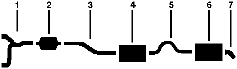 1977 Ford Maverick 8 Cyl 5.0L Engine Single Exhaust System diagram