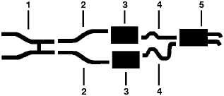 1975 Ford Mustang II 6 Cyl Engine Dual Exhaust System diagram