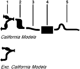 1976 Ford Mustang II 6 Cyl Engine Single Exhaust System diagram