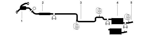 1985 Mercury Lynx 4 Cyl 1.9L Engine Single Exhaust System diagram