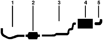 1977 Mercury Bobcat 4 Cyl 2.3L Engine Single Exhaust System diagram