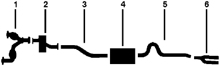 1980 Mercury Capri 8 Cyl Engine Single Exhaust System diagram