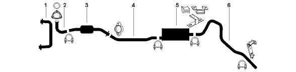 1976 Oldsmobile Cutlass 8 Cyl 350 Engine Single Exhaust System diagram