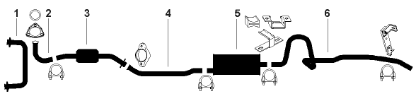 1976 Oldsmobile Cutlass 8 Cyl 260 Engine Single Exhaust System diagram