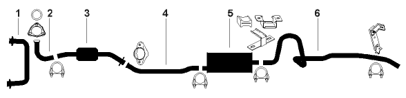 1977 Oldsmobile Cutlass 8 Cyl 5.7L Engine Single Exhaust System diagram