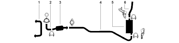 1982 Oldsmobile Cutlass 8 Cyl 4.3L Engine Single Exhaust System diagram