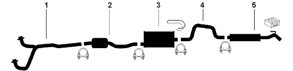 1983-86 Plymouth Caravelle 4 Cyl 2.2L 2.5L 2.6L Engine Single Exhaust System diagram