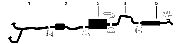 1979-83 Plymouth Caravelle 6 Cyl Engine Single Exhaust System diagram