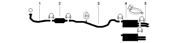 1982-83 Pontiac 6000 4.3L Engine Single Exhaust System diagram