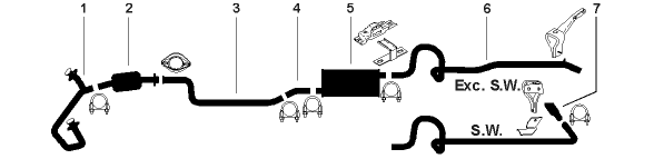 1984-85 Pontiac 6000 6 Cyl 4.3L Engine Single Exhaust System diagram