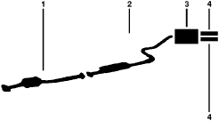 1987-88 Pontiac Firefly Single Exhaust System diagram