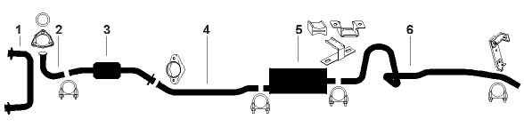 1977 Pontiac Lemans 8 Cyl 6.6L Engine Single Exhaust System diagram