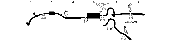 1977 Pontiac Lemans 8 Cyl 6.6L Engine Single Exhaust System (6.6L ALL Models) diagram