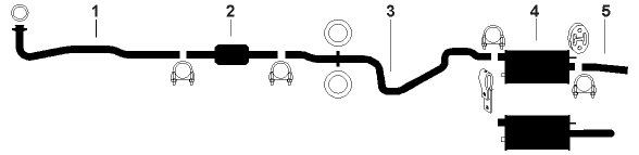 1987-89 Pontiac Tempest 4 Cyl 2.0L Engine Single Exhaust System diagram