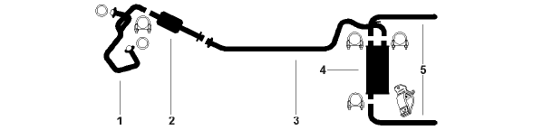 1982-83 Pontiac Bonneville Grand Prix 8 Cyl 5.7L Engine Dual Exhaust System diagram