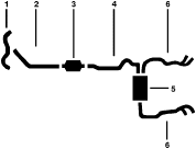 1981 Pontiac Firebird 8 Cyl 4.9L Engine Dual Exhaust System (4.9L) diagram