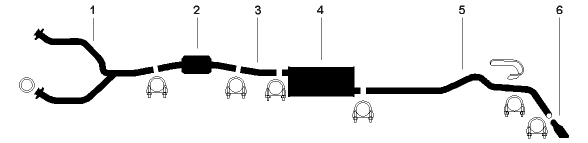 1978 Chevy G30 VAN G35/G3500 VAN 8 Cyl 400 Engine Single Exhaust System (Express/savana 8 Cyl. G-30/3500 Models With Converter) diagram