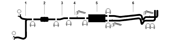 1987 Chevy K2500 Pickup R20 Pickup V20 Pickup V2500 Pickup V2500 Suburban 8 Cyl Engine Dual Exhaust System (2500 8 Cyl. V-20/2500 6.2C/6.2J Diesel Engines) diagram