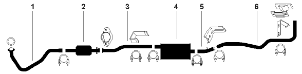 1982-85 Chevy S10 Pickup S15 Pickup 4 Cyl 1.9L Engine Single Exhaust System diagram