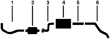 1980-81 Chevy LUV Pickup Single Exhaust System diagram