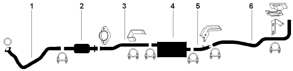 1983-84 Chevy S10 Pickup S15 Pickup 4 Cyl 2.0L Engine Single Exhaust System diagram