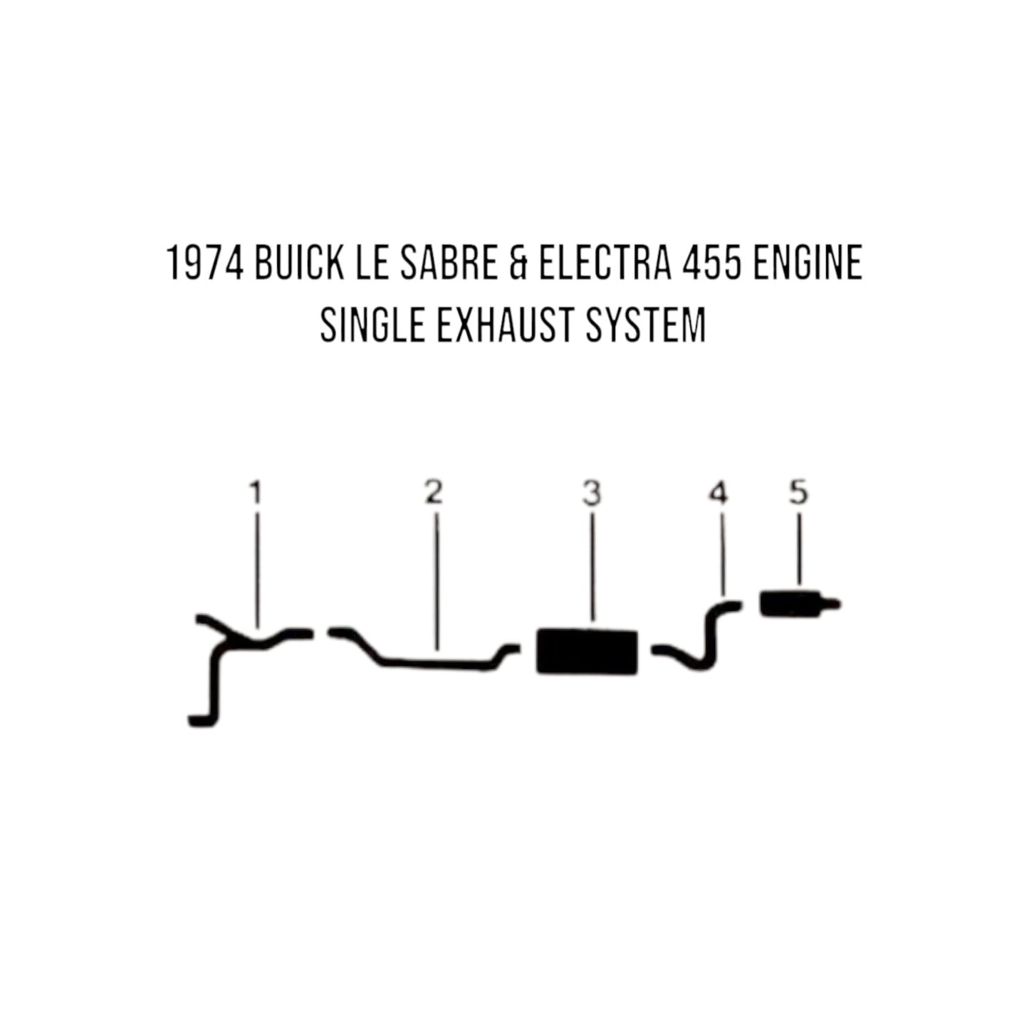 1974 Buick Le Sabre & Electra 455 Engine Single Exhaust System