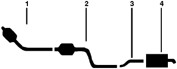 1969-73 Dodge Motorhome 8 Cyl Engine Single Exhaust System diagram