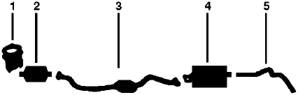 1984 Dodge Omni Rampage 4 Cyl 2.2L Engine Single Exhaust System diagram