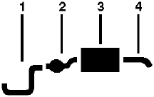 1974 Dodge D100 Pickup 6 Cyl Engine Single Exhaust System diagram