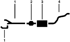 1975 Ford F-250 Pickup 6 Cyl Engine Single Exhaust System (2 Wheel Drive After Serial Number V80 001) diagram