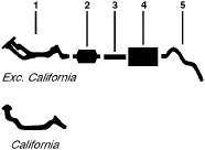 1979-82 Ford Courier Single Exhaust System diagram