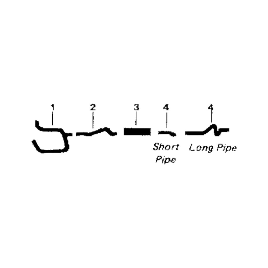 Sistema de escape individual para Dodge D-100 318 383 de 1965-68 con cabina doble y distancia entre ejes de 114 pulgadas