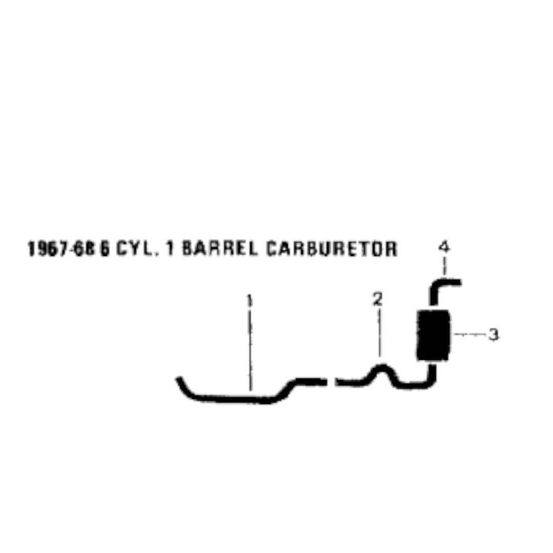 Sistema de escape sencillo con carburador de un barril para Pontiac Firebird de 6 cilindros 1967-68