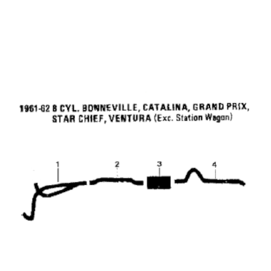 1961-62 Pontiac 8 Cyl Bonneville Catalina Grand Prix Star Chief Ventura Excepto SW Sistema de escape simple