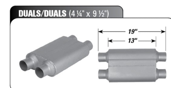 VX Series High Performance Muffler Duals/Duals (4 1/4" x 9 1/2")