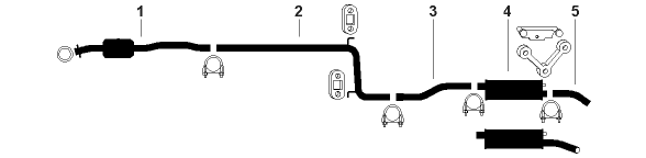 1986-87 Chrysler Lebaron 4 Cyl 2.2L 2.5L Engine Single Exhaust System diagram