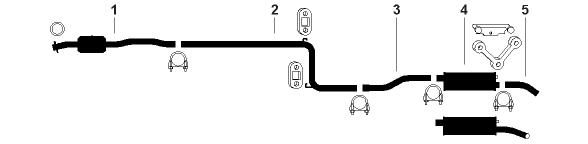 1988 Chrysler Lebaron 4 Cyl 2.2L 2.5L Engine Single Exhaust System diagram