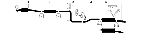 1984 Chrysler Daytona 4 Cyl 2.2L Engine Single Exhaust System diagram