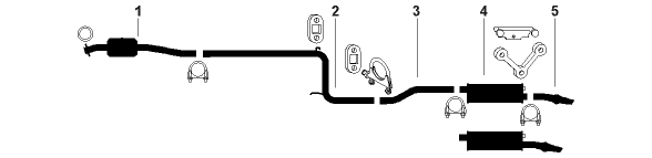 1984 Chrysler Daytona 4 Cyl 2.2L Engine Single Exhaust System (2.2L Exc. Turbo) diagram