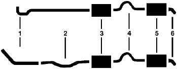 1975 Chrysler Cordoba 8 Cyl Engine Dual Exhaust System diagram