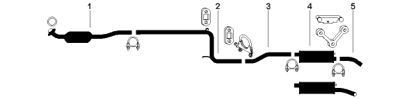 1985 Dodge Lancer 4 Cyl 2.2L Engine Single Exhaust System (2.2L Exc. Turbo) diagram